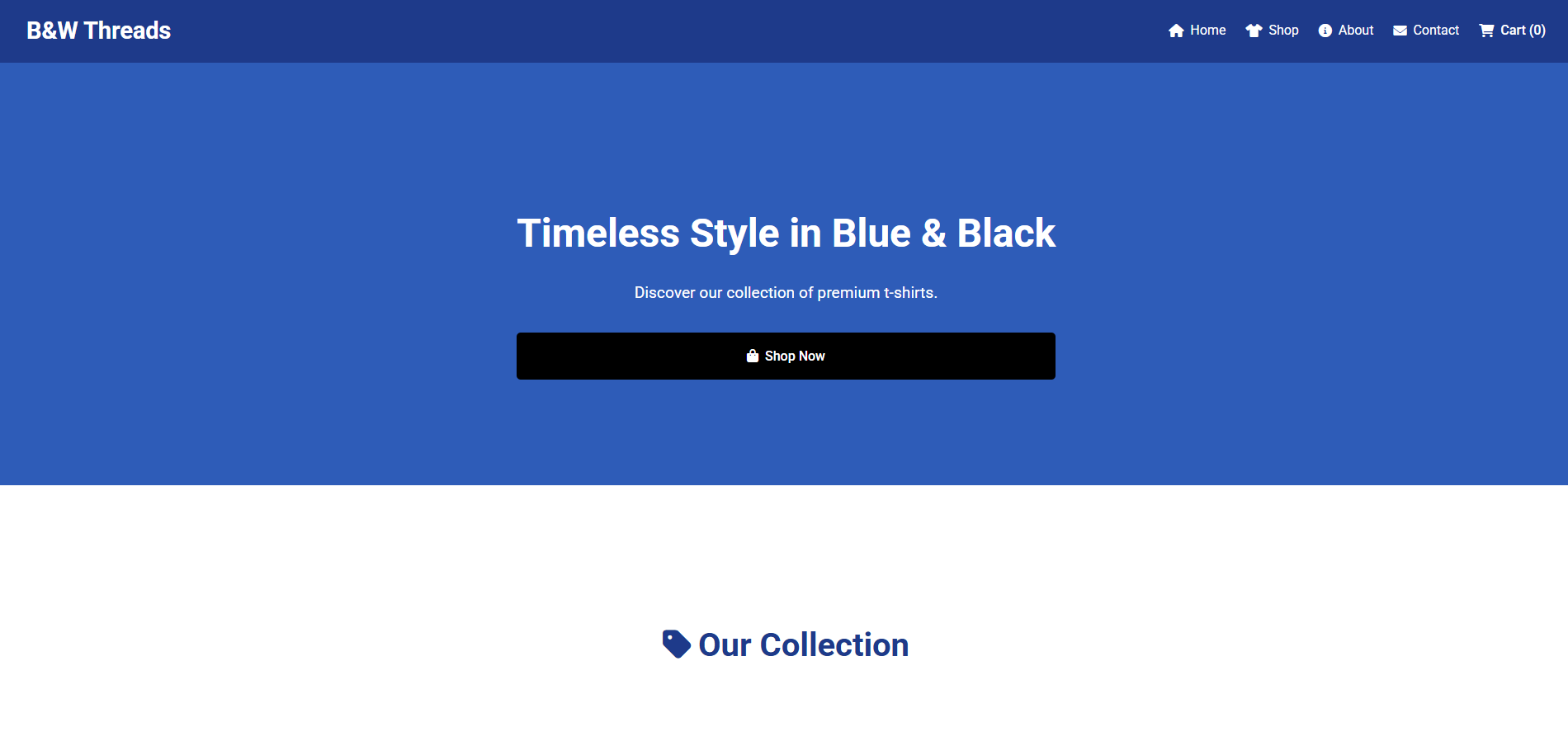 Black & White Threads E-commerce Project